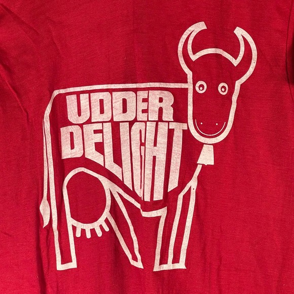 Vintage 1970s Udder Delight Ice Cream Factory Houston Texas Shirt Medium M - Picture 4 of 8